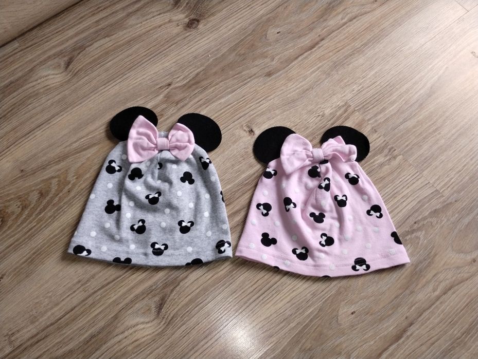2/3 latka czapeczki dla dziewczynki z uszkami i kokardką Myszka Minnie