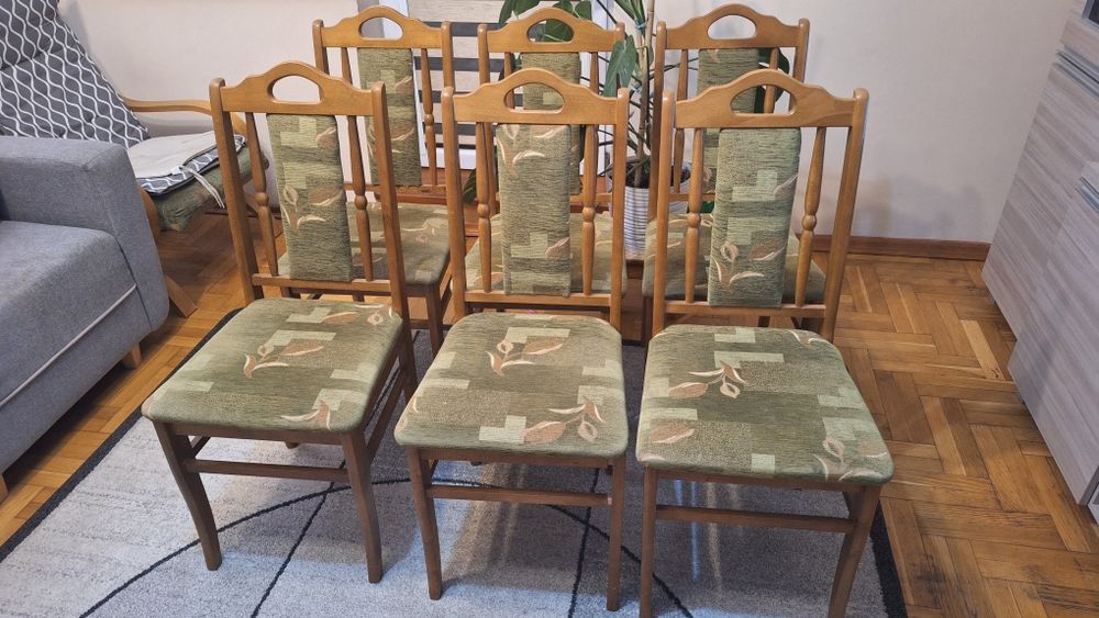 6 krzeseł i fotel