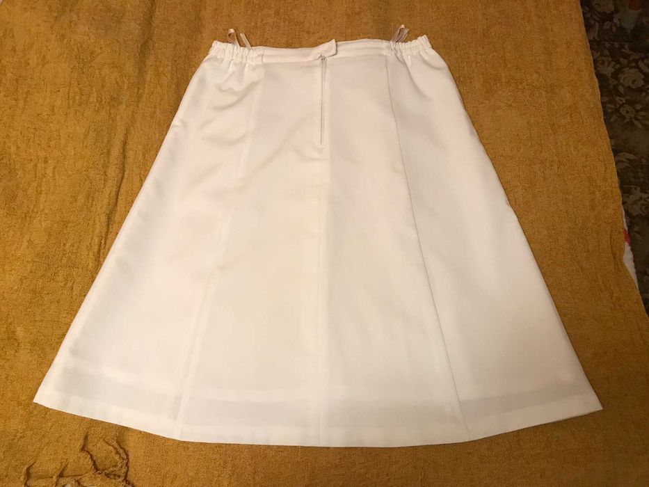 Biała spódnica MIDI, r. 46, na podszewce