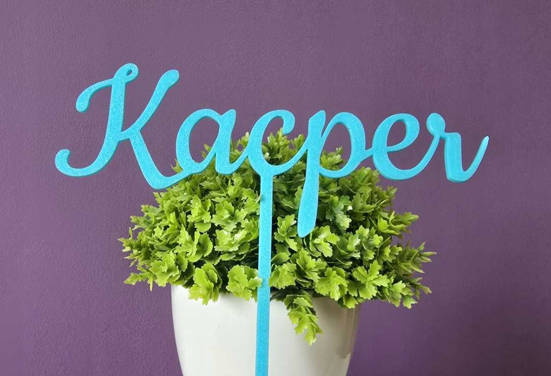 Topper na torcik wbijak z imieniem lub własnym napisem RÓŻNE KOLORY