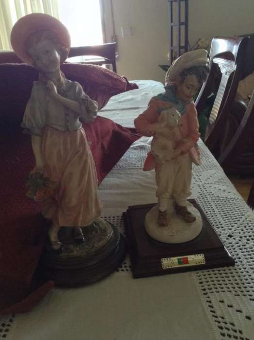 par de estatuetas decorativas portuguesas marfinite