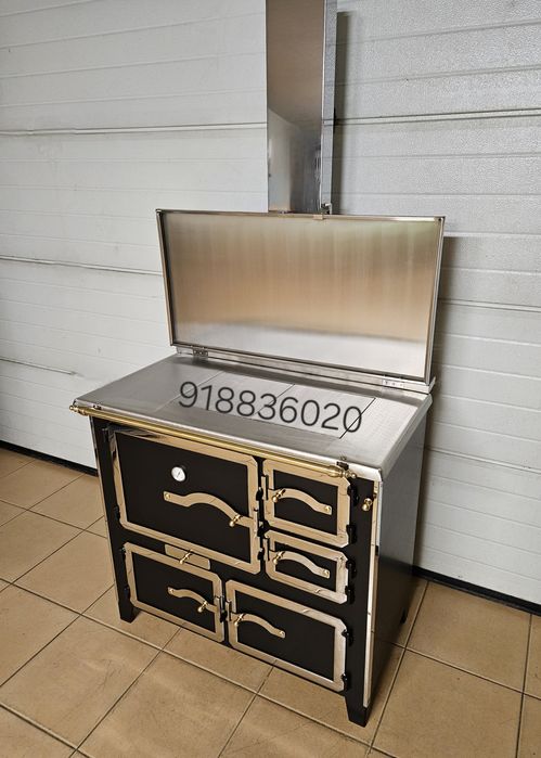 Fogão Lenha NOVOS - INOX - Estilo Rústico - Fabrico Nacional