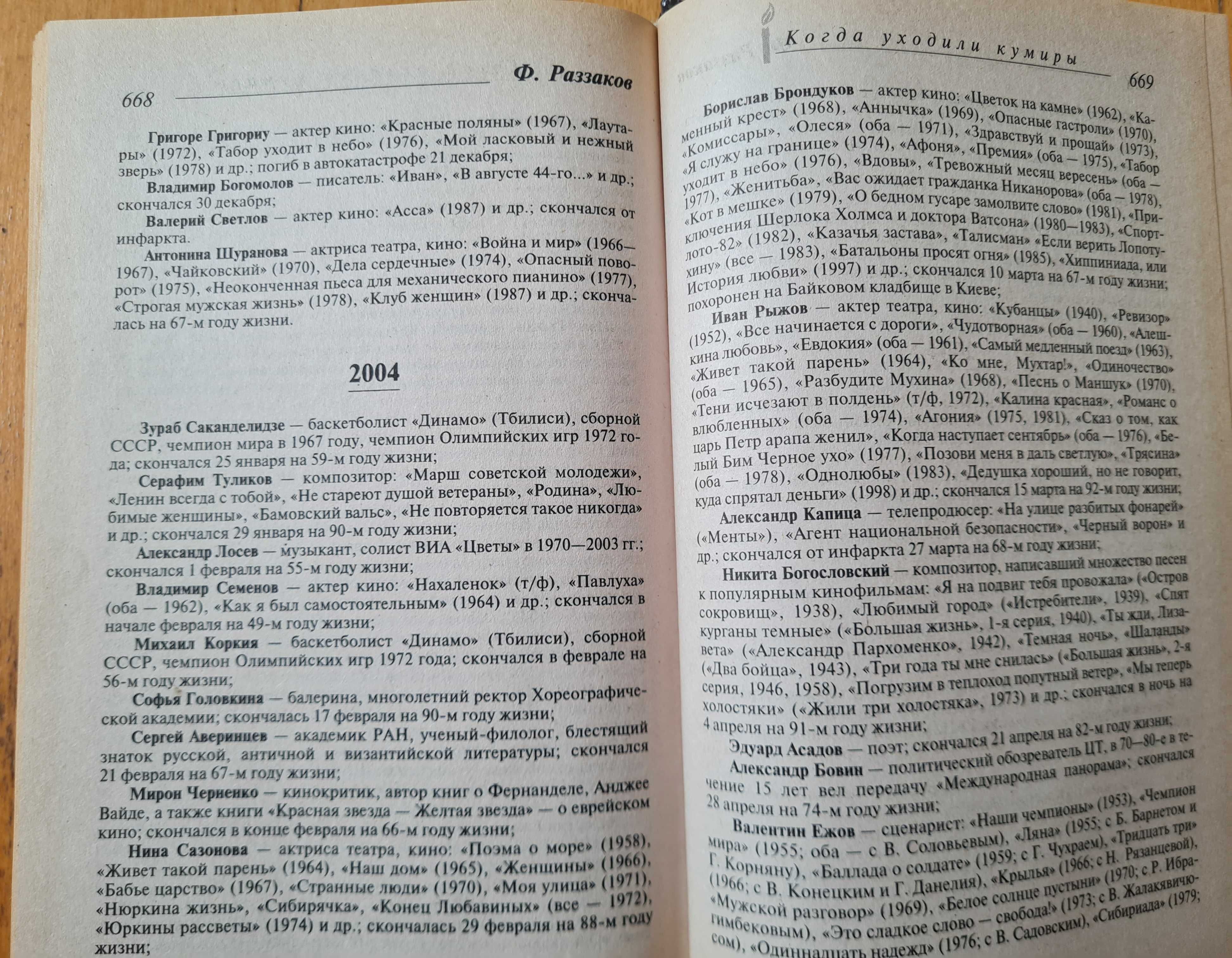Реззаков  Как уходили кумиры Последние дни и часы народных любимцев