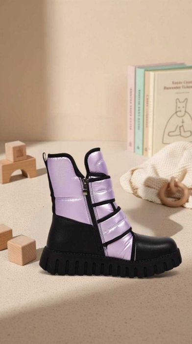 Черевики чоботи підліткові дитячі зимові для дівчинки на овчині 32-37