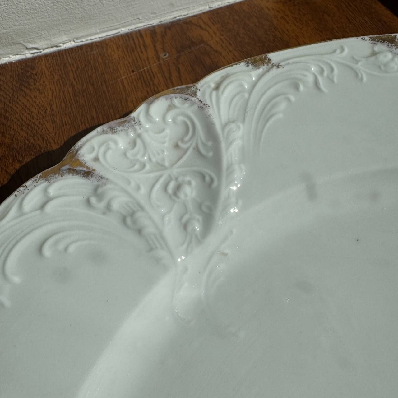 Patera Różyczki Carl Teich CT XIX wiek Porcelana ryflowana