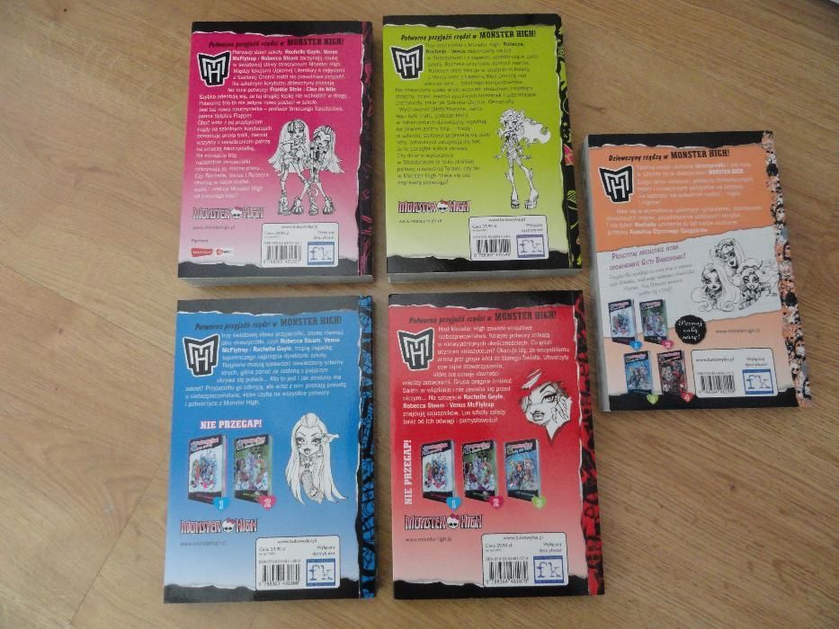 Książki Monster High Gitty Daneshvari - 5 części plus gratis