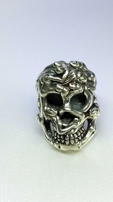 Srebrny sygnet - 925 - czaszka - nr 031