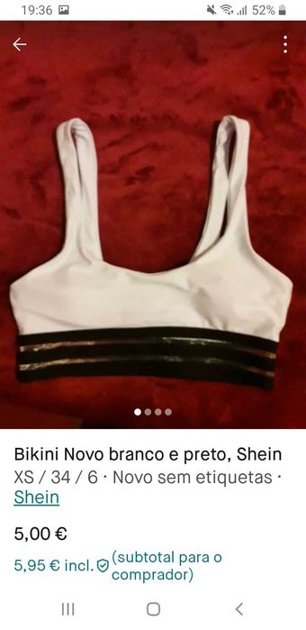 Bikini Novo branco e preto, Shein