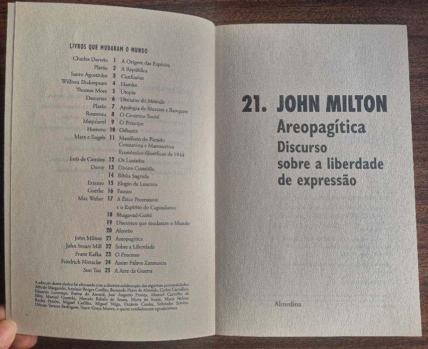 "Areopagítica" de John Milton