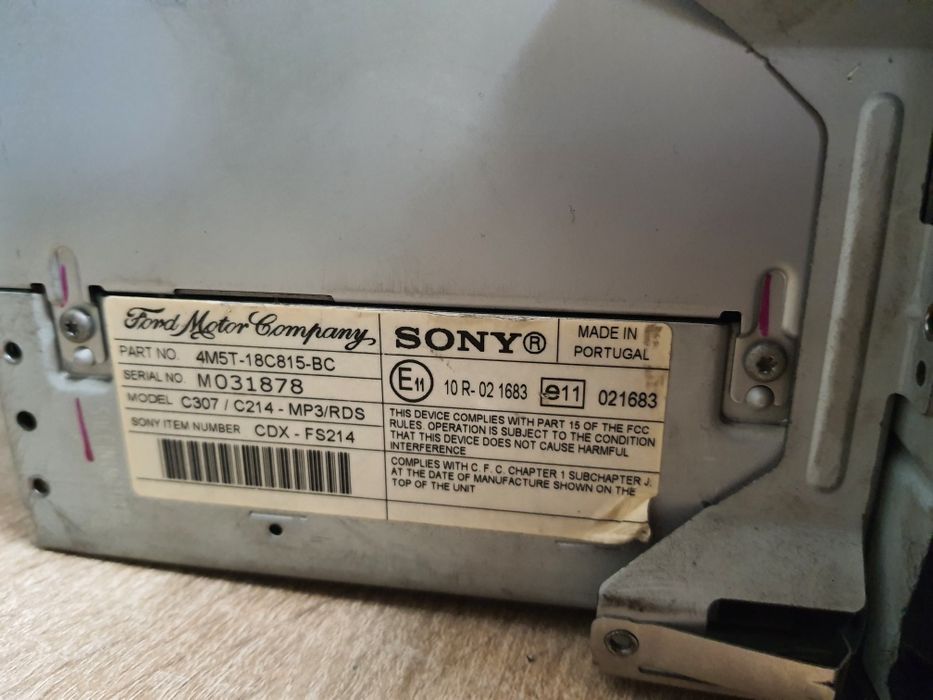Radio samochodowe Ford SONY CD MP3 AUX Focus S-MAX, C-MAX Fiesta + kod
