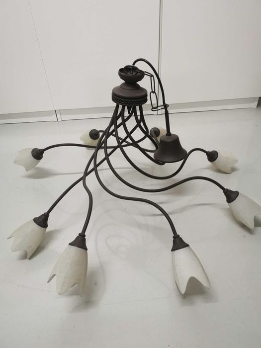 Candeeiro Sala - Ferro forjado - 8 luminárias