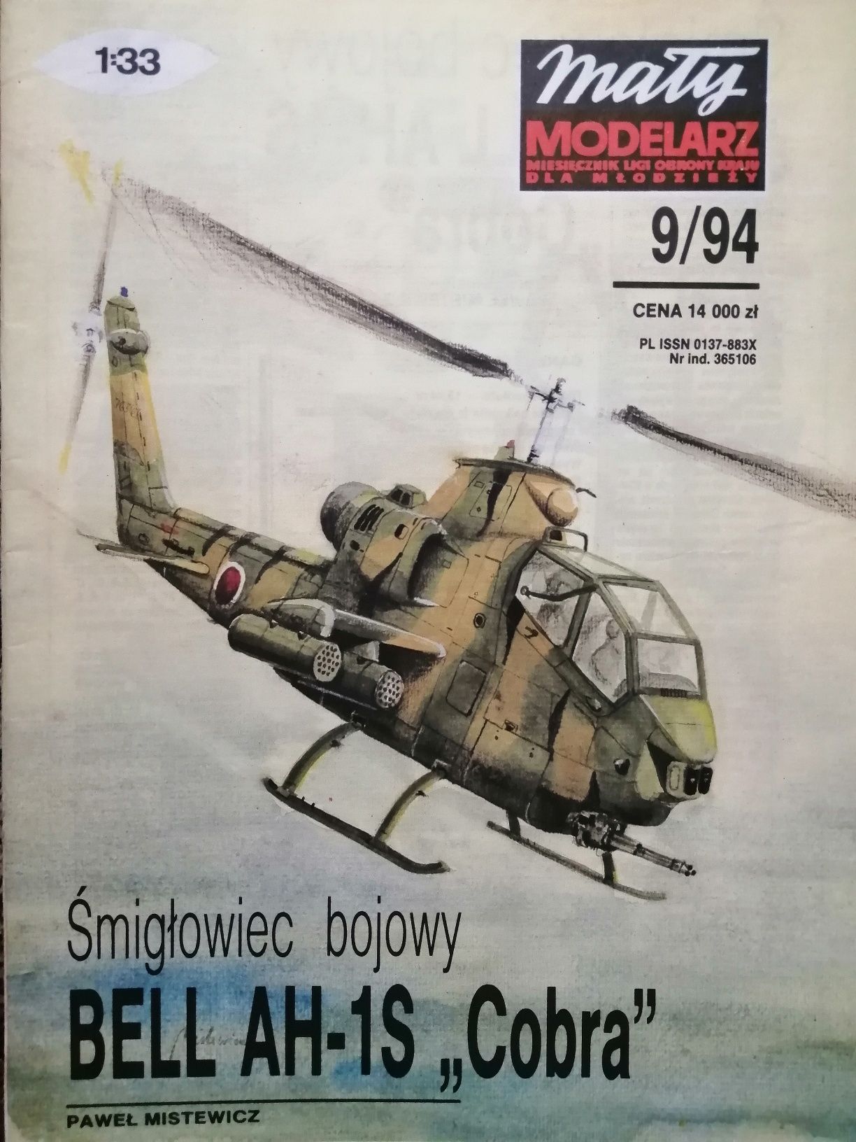 model kartonowy Bell AH-1S Cobra 9/94 Mały Modelarz