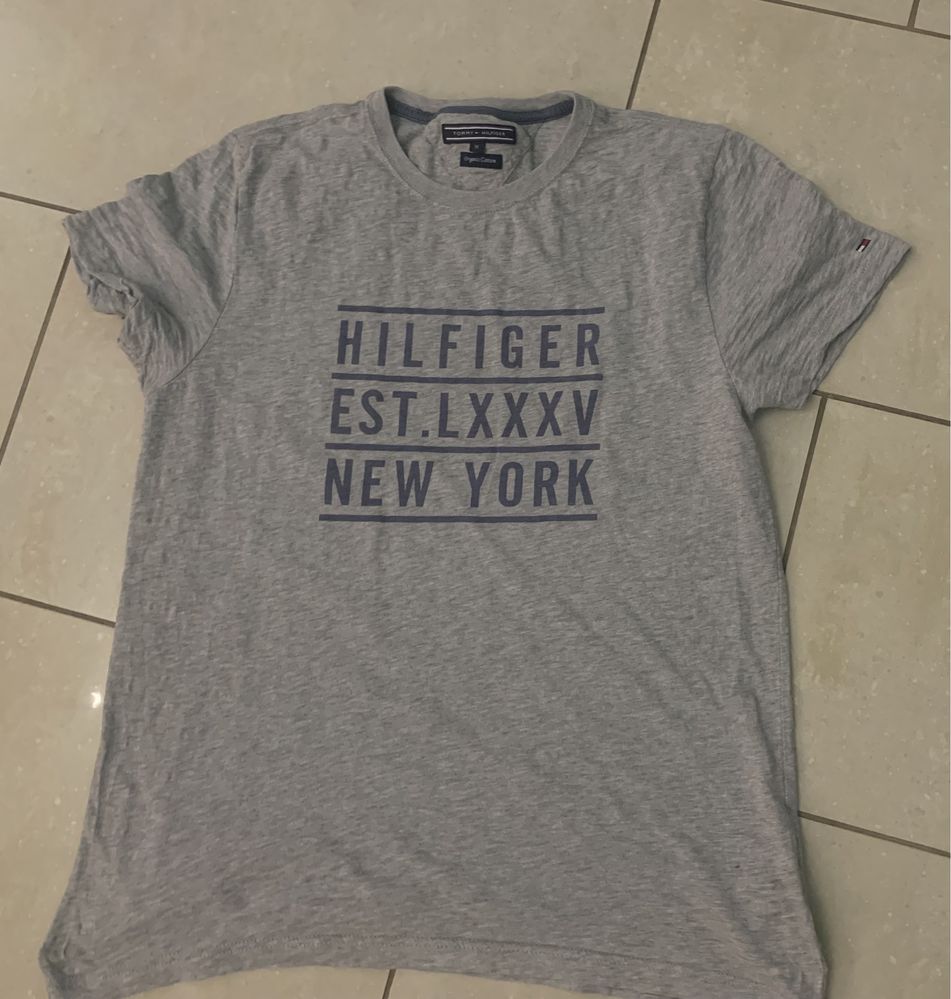 Tommy Hilfiger męska koszulka crewneck tee, bawełna r. M idealny stan