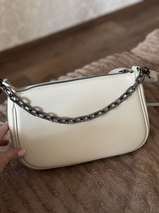 Сумка жіноча молочна шкіряна/кожанная