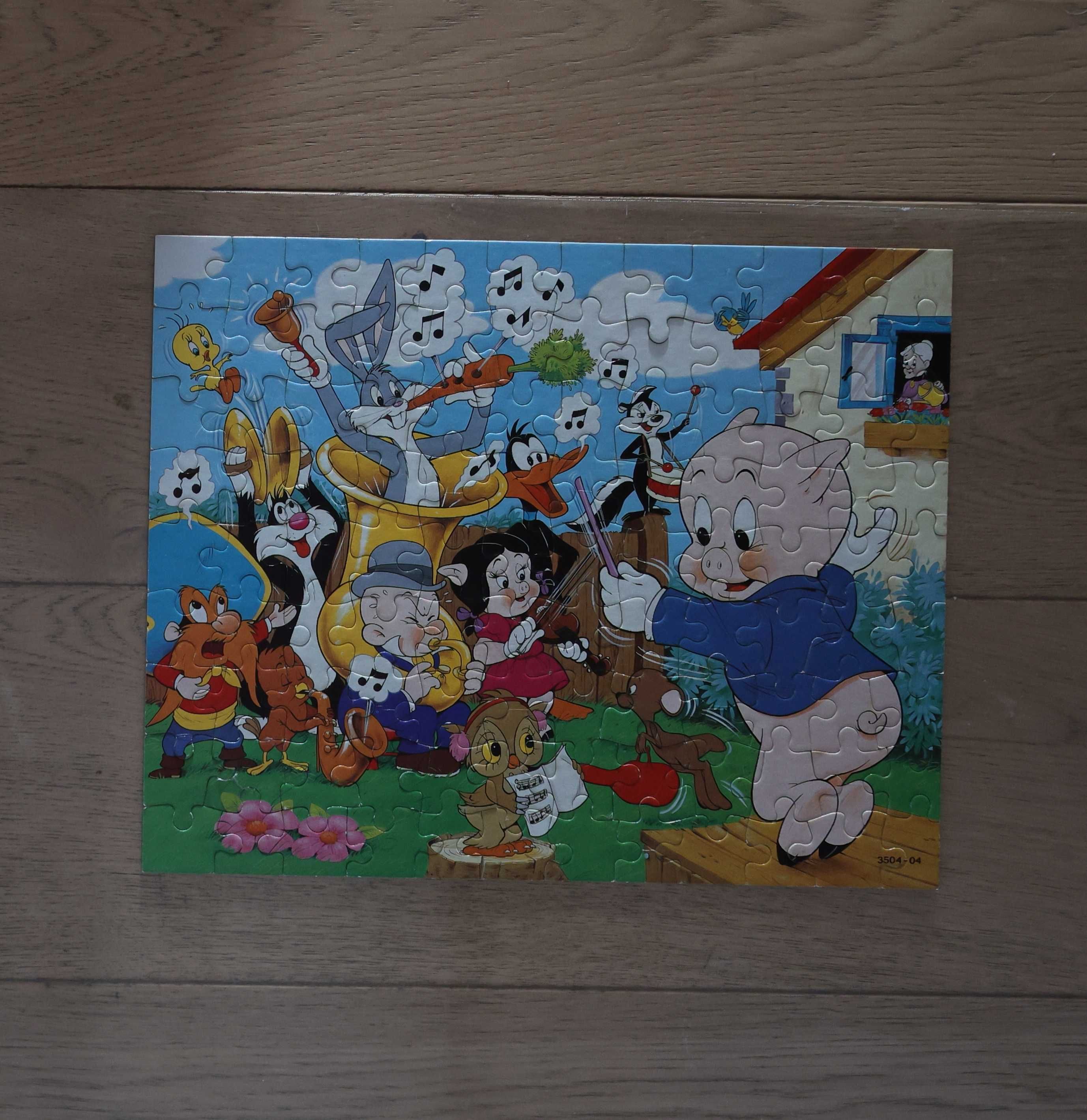 Puzzle stare MB Lonney Tunes nie Disney Królik Bugs Tweety 100 Komplet