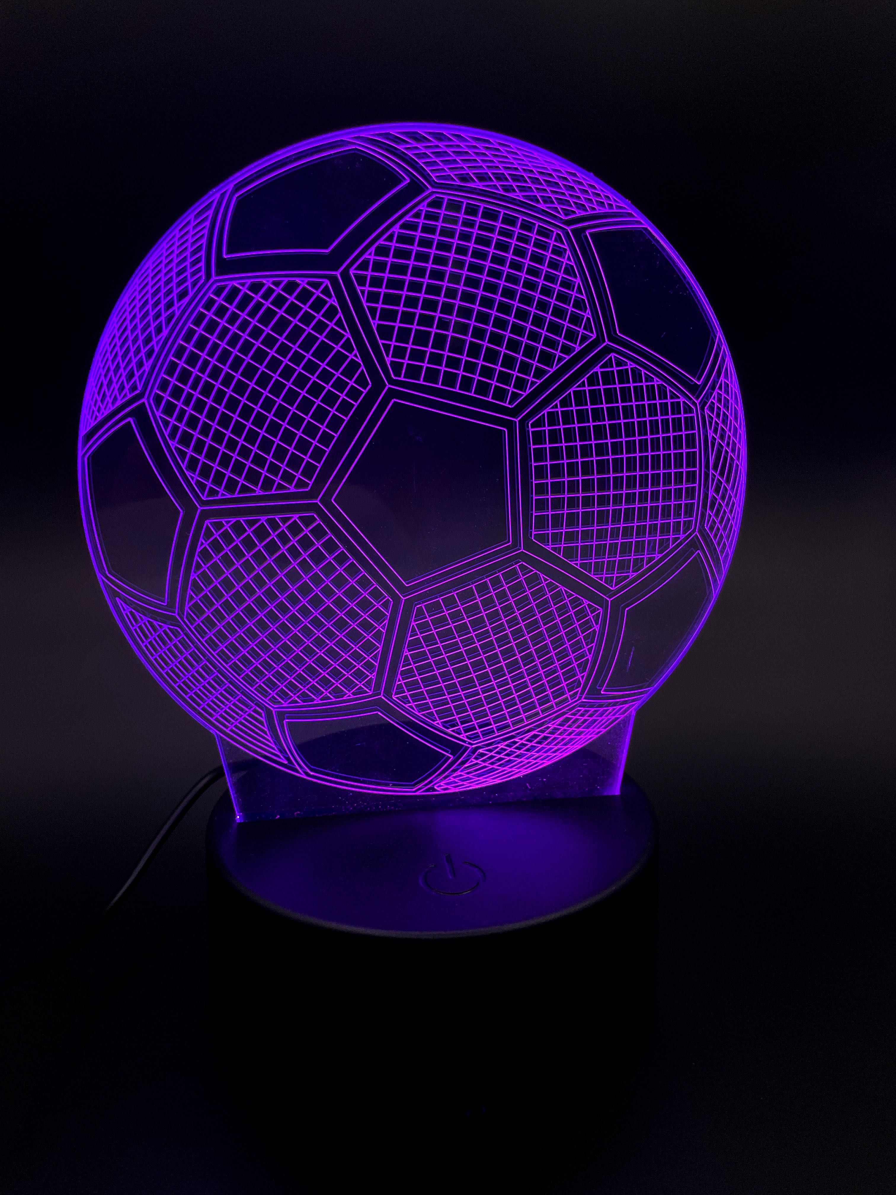 Lampka 3D LED Piłka Nożna – 7 kolorów, dotykowa, USB – efekt WOW!