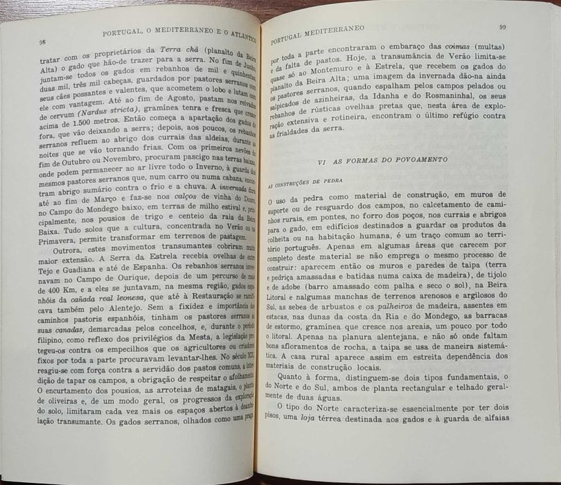 Livro "Portugal: o Mediterrâneo e o Atlântico" de Orlando Ribeiro