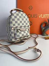 ZNIZKA! Plecak maly Louis Vuitton Palm Springs Damier Azur z mała wadą