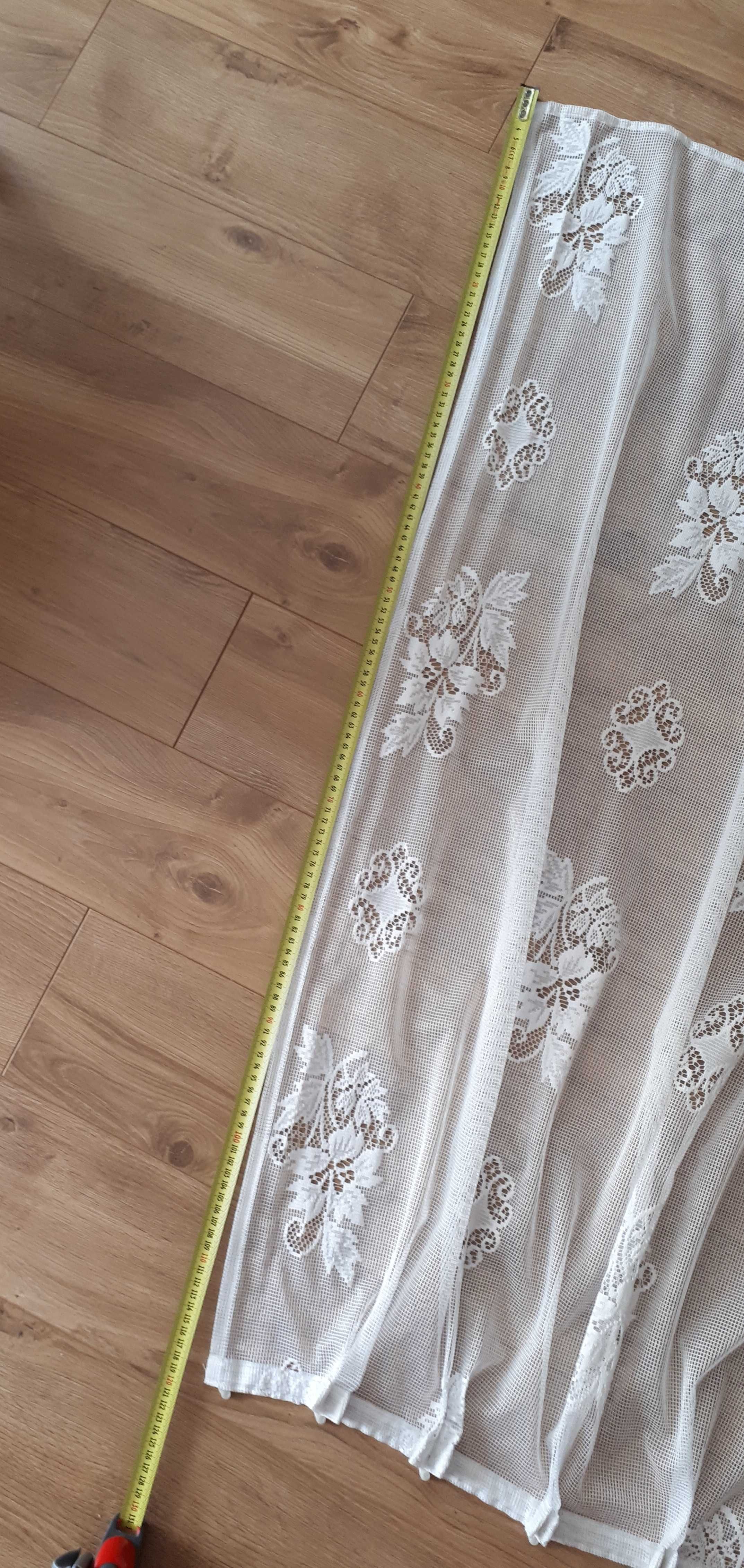 Firana biała wysokość 120 cm, długość 3,25 m, po zmarszczeniu 1,76 m