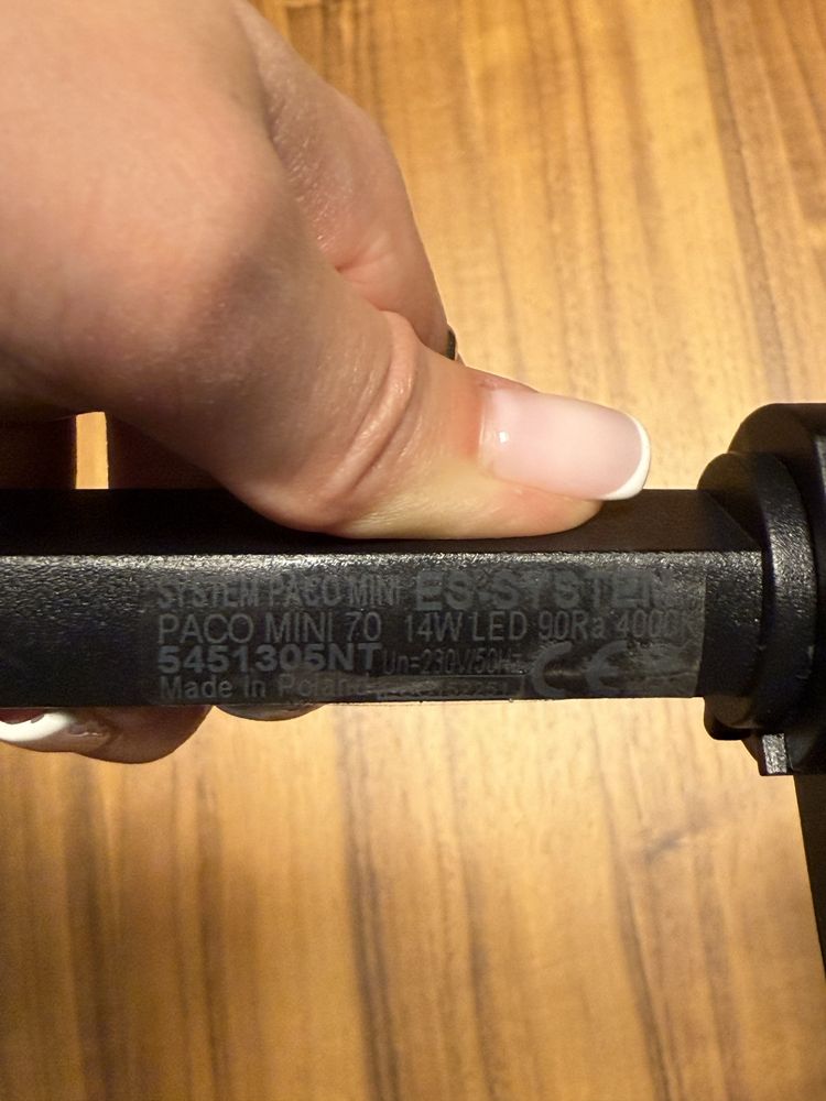 Czarne lampy szynowe: system paco mini: 13 sztuk.