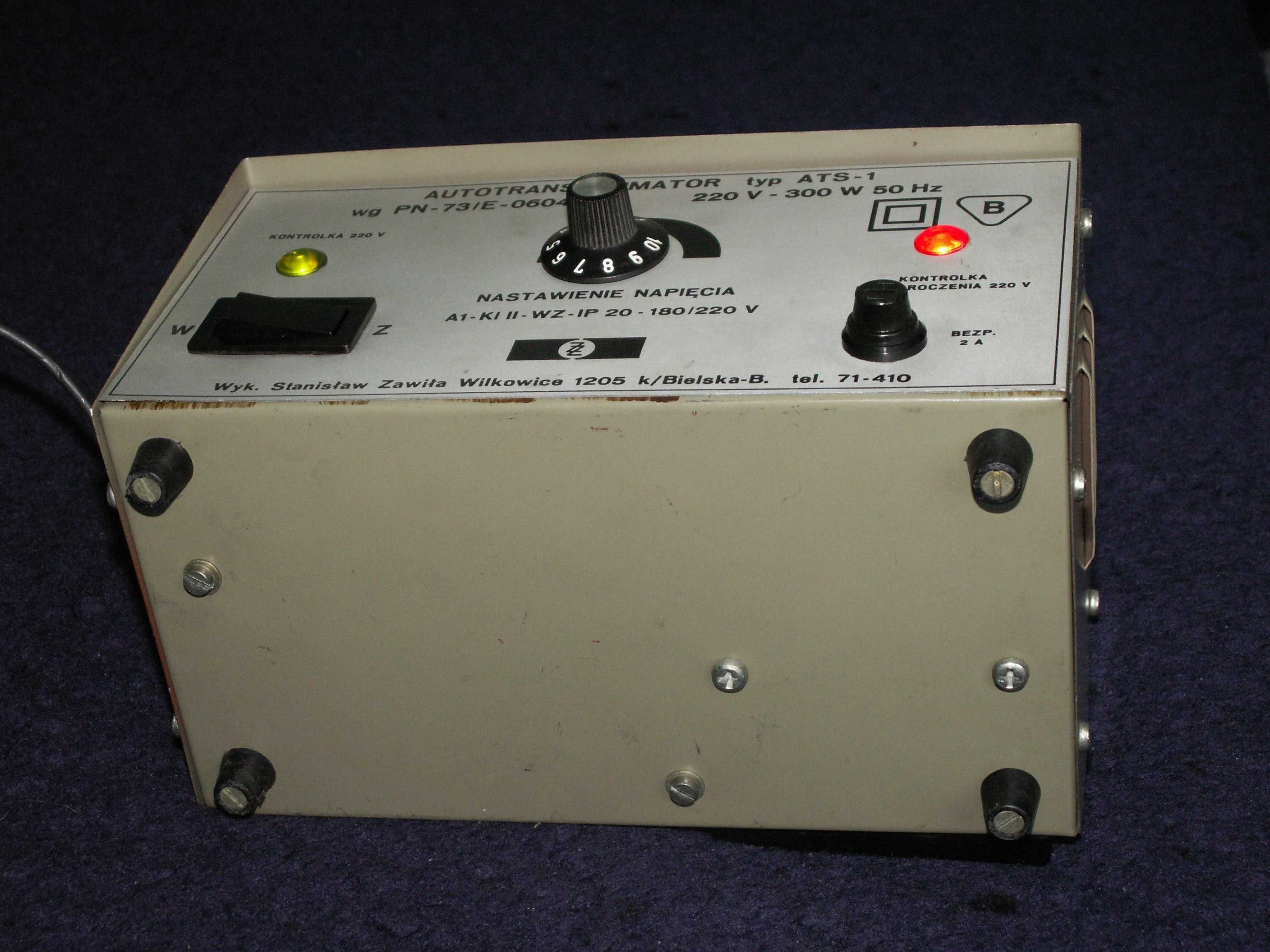Autotransformator - ATS-1 z płynną regulacją 220v - 300W 50Hz Sprawny