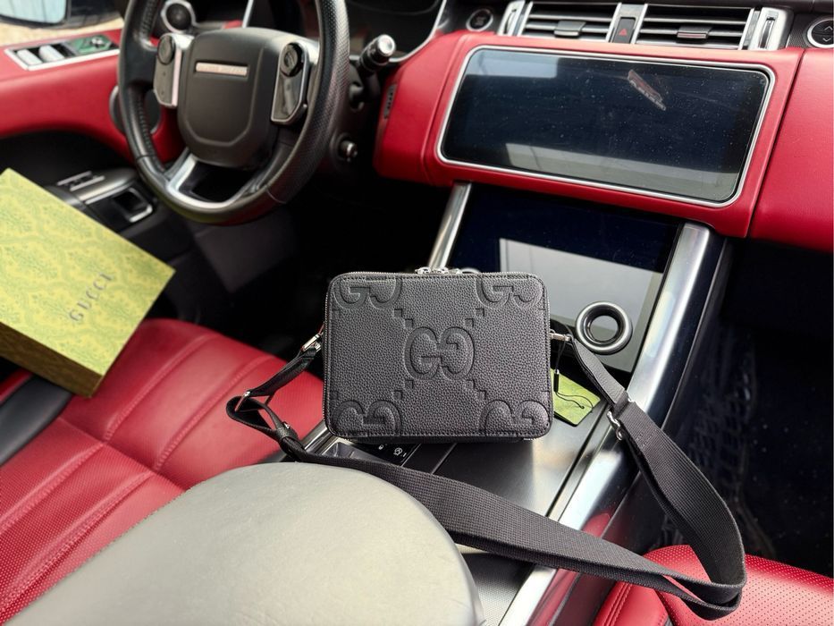 GyCCI сумка мужская черная уничекс оригинал кожаная кожаный