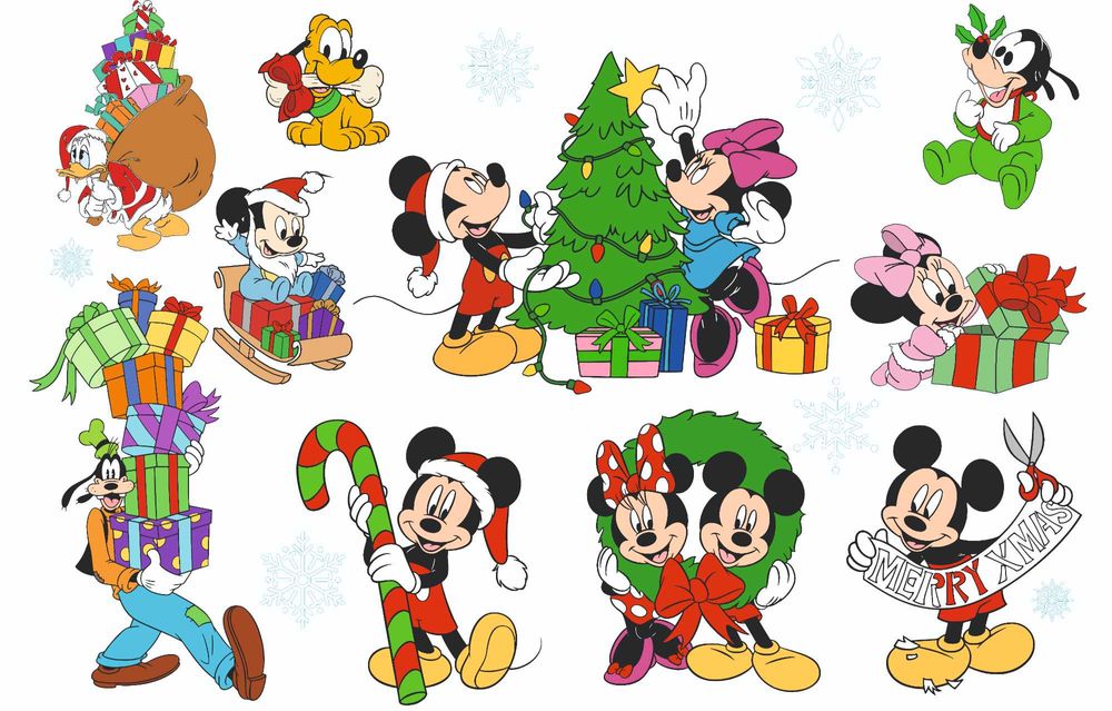 Naklejki Myszki do pokoju dziecięcego Różowe Świąteczne