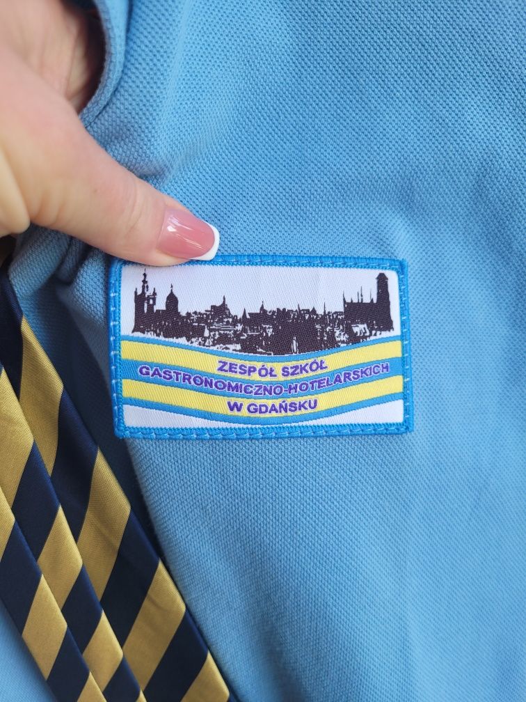 Komplet polo biala koszula i kamizelka ZSGH gdańsk do szkoły