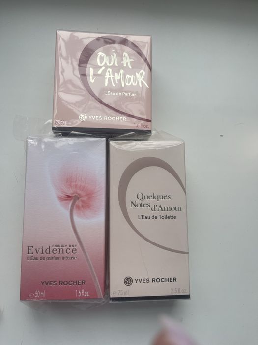 Парфумы от Ив Роше:Evidence 50 ml. ,Oui A Lamour .-50 ml.Quelques Note