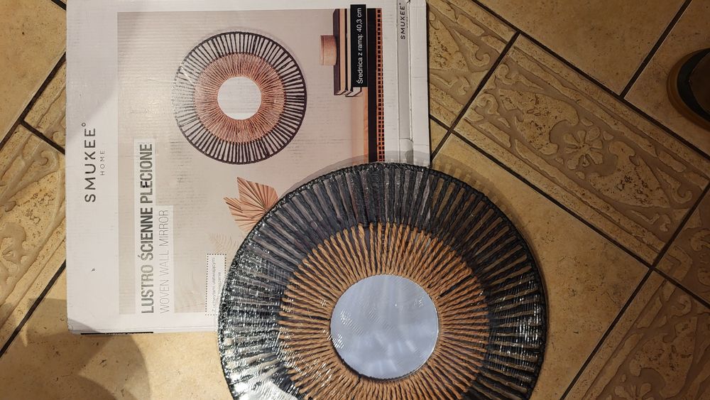 Lustro ścienne plecione 40cm  styl  Boho