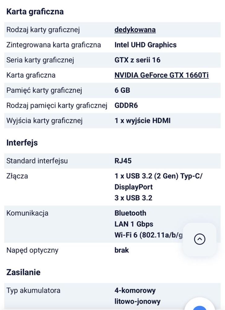 Komputer laptop gamingowy Asus Rog Strix G512L