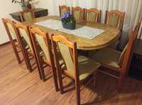 Stół rozkładany i 10 krzeseł