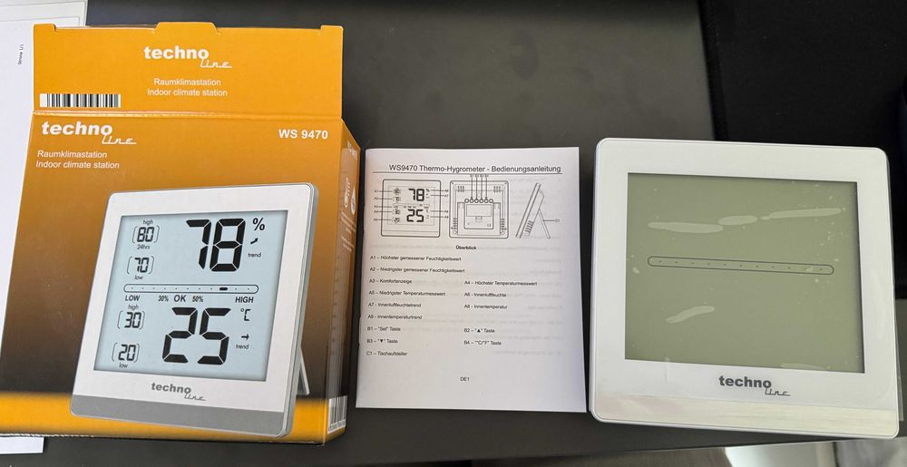 Higrometr termometr TechnoLine WS 9470 nowy miernik wilgotności