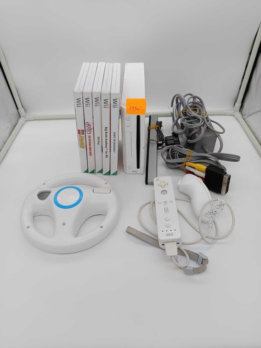 Konsola Nintendo Wii + akcesoria i okablowanie
