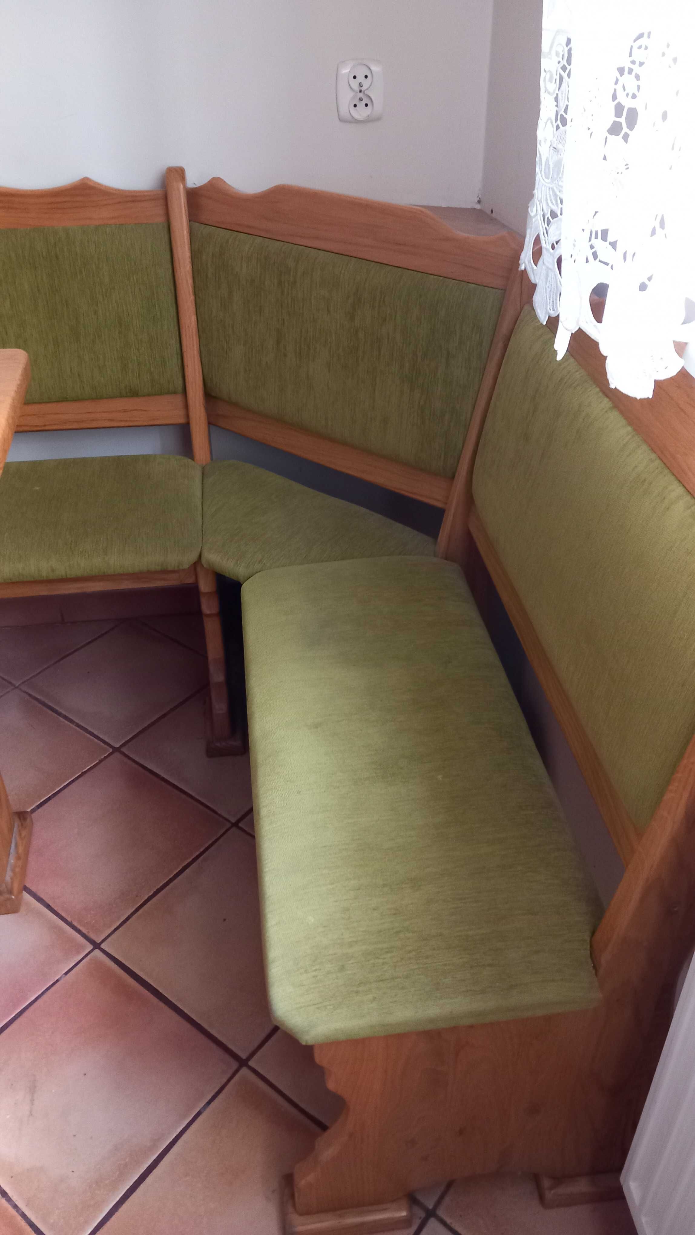 stół dębowy i narożnik dębowy