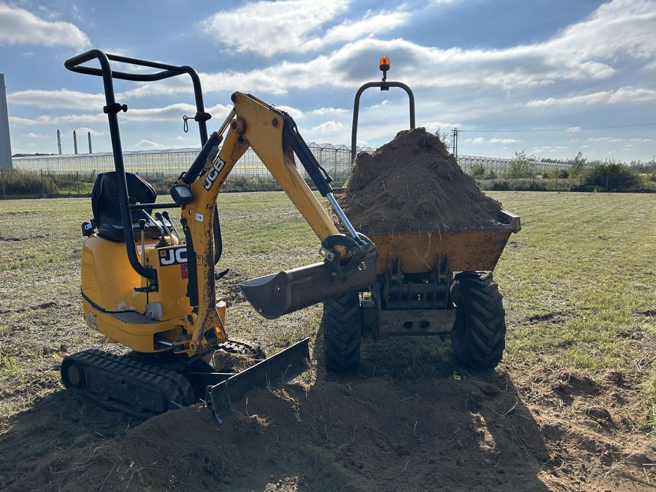 Koparka Jcb 8008+ wozidlo Terex HD1200  komplet gotowy do pracy