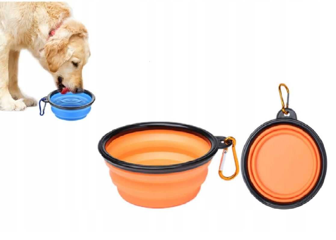 Miska dla psa kota składana pomarańczowa