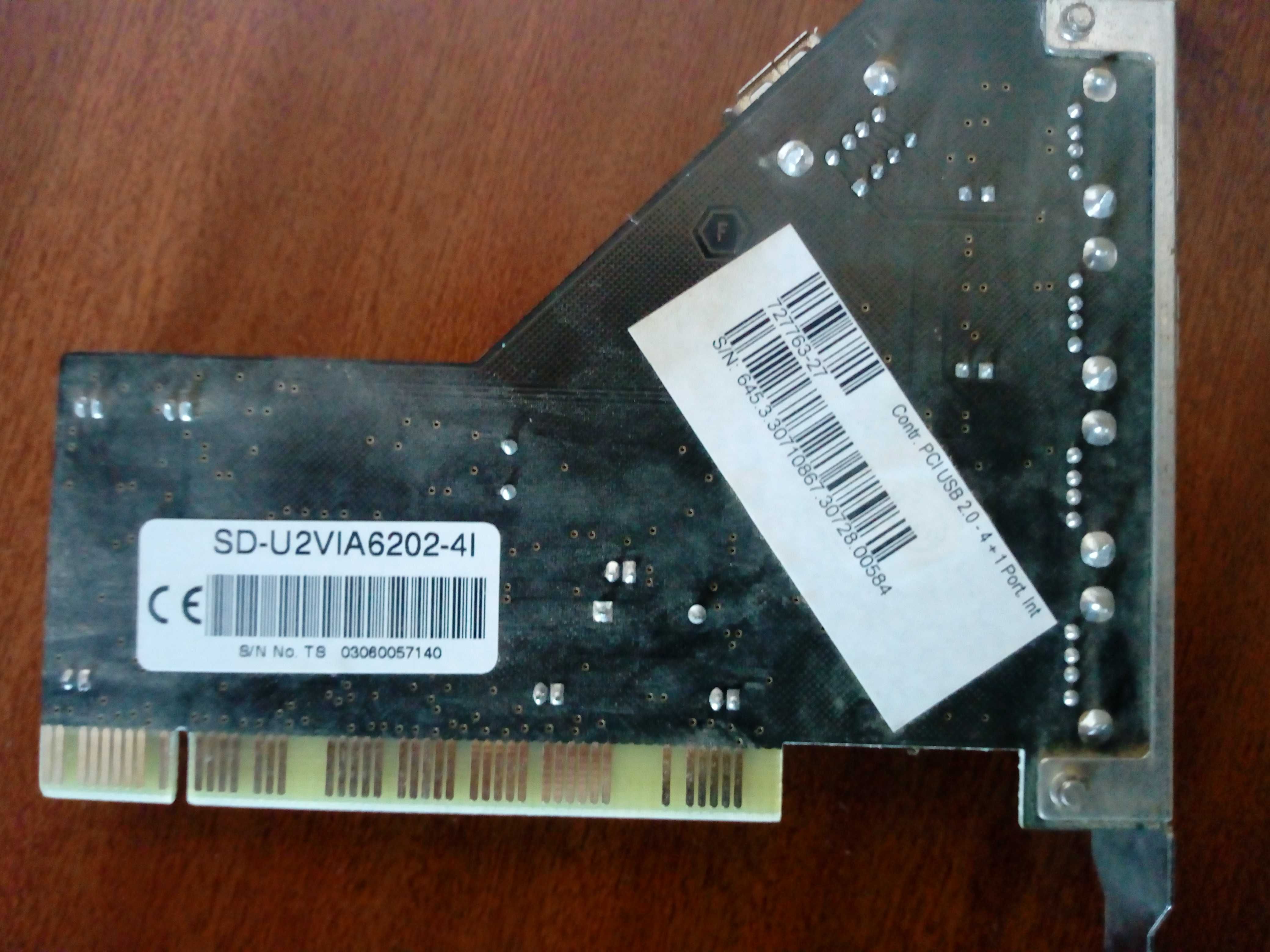Placa pci com portas usb - VIA 6202 4+1 Port USB 2.0 + cd drivers