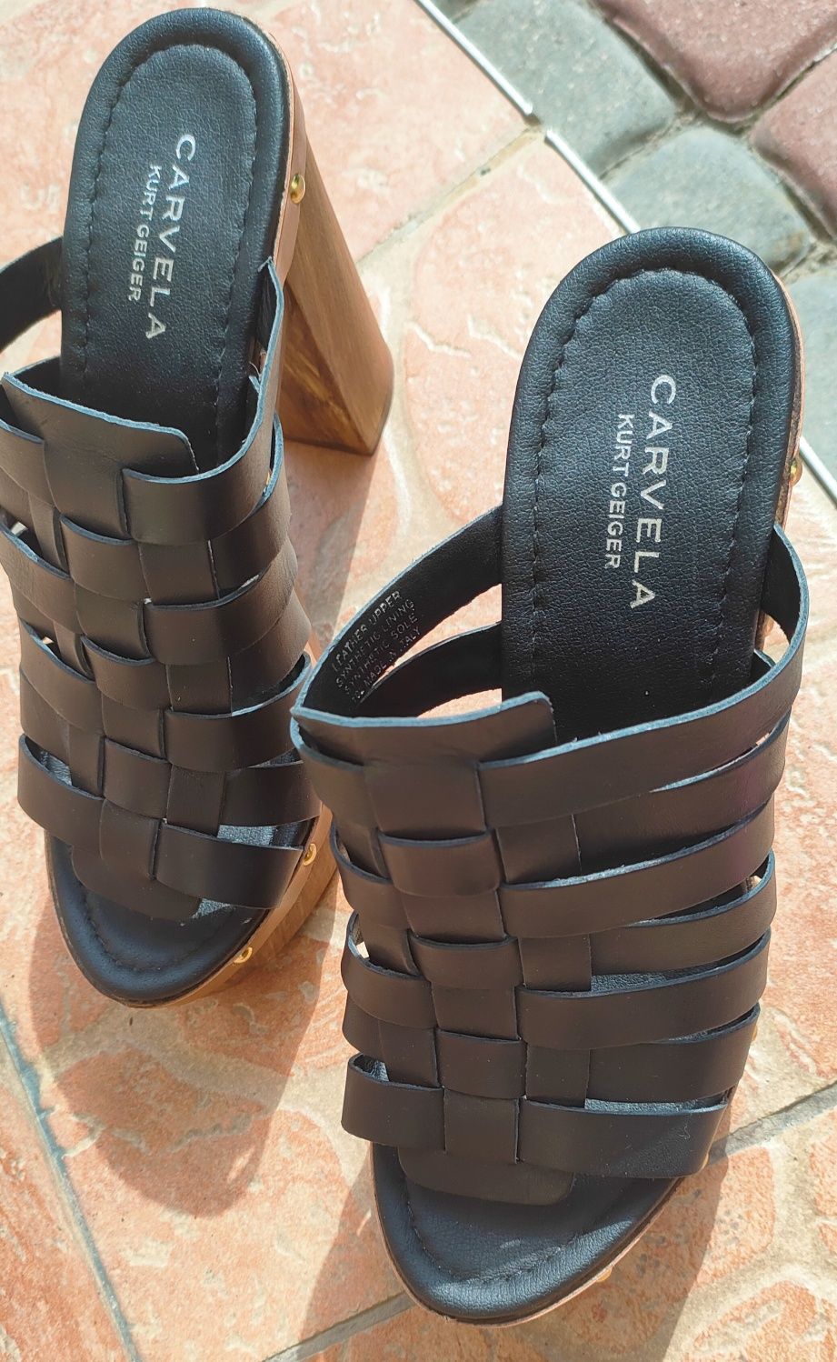 Carvela Kurt Geiger sandały czarne nowe 39/40 made in Italy