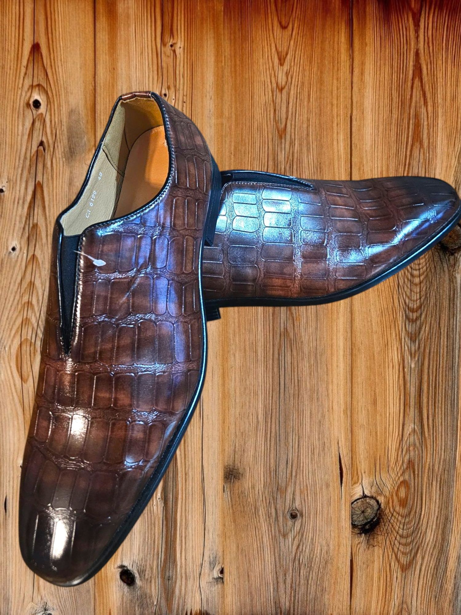 Męskie Mokasyny buty eleganckie lakierowane cudo r.48