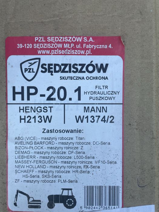 Filtr hydrauliczny HP-20.1 Sędziszów