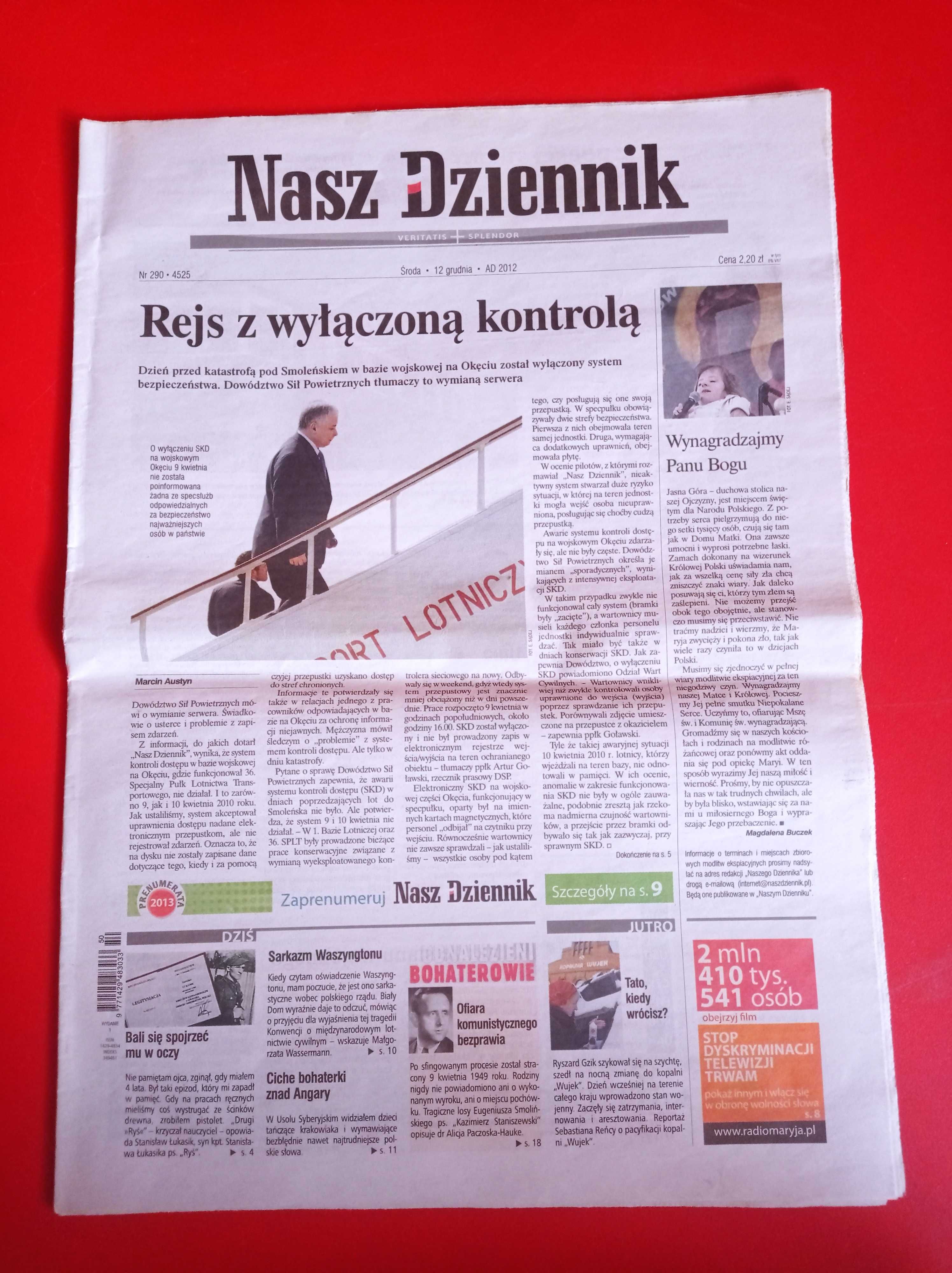 Nasz Dziennik, nr 290/2012, 12 grudnia 2012