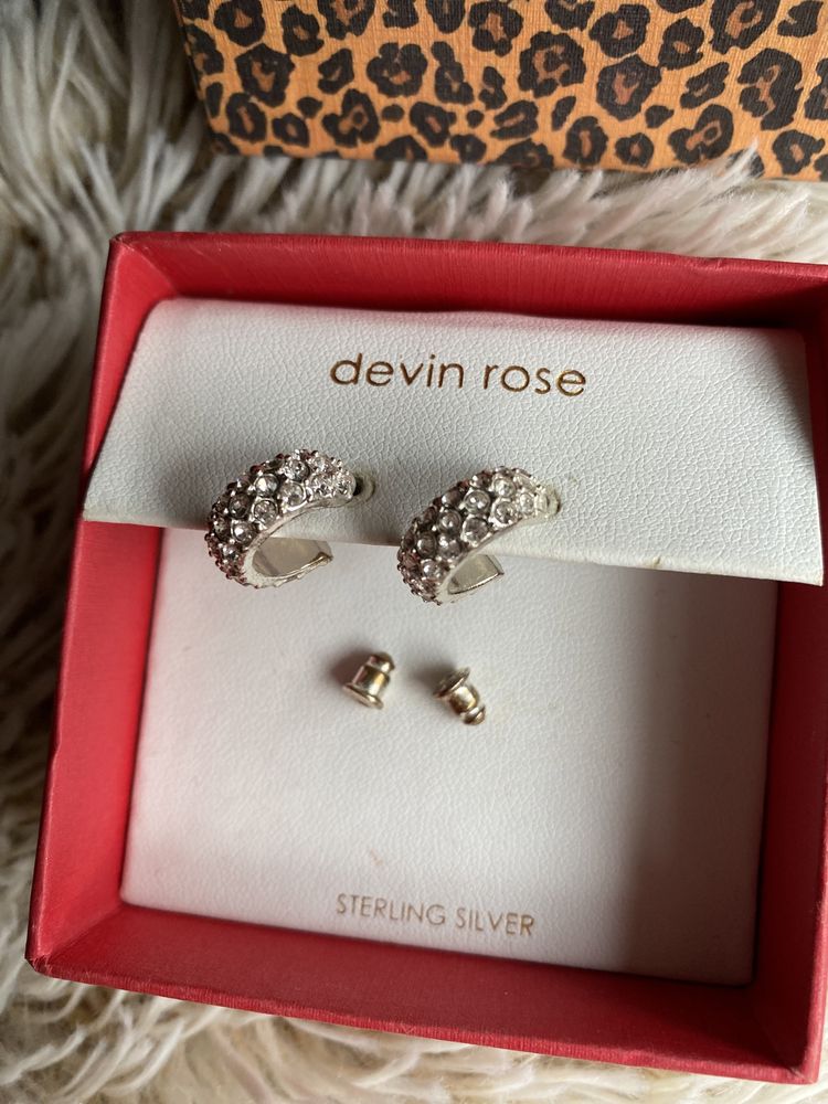 Devin Rose kolczyki sterling silver srebrne modne