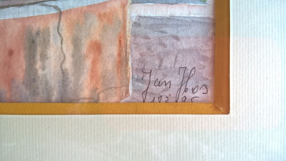 Quadro de aguarela da artista/pintora francesa JAN HOS.
