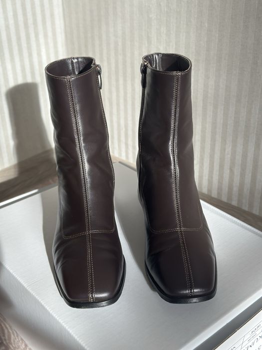 Шкіряні ботинки, ботильйони 40 р., темний шоколад