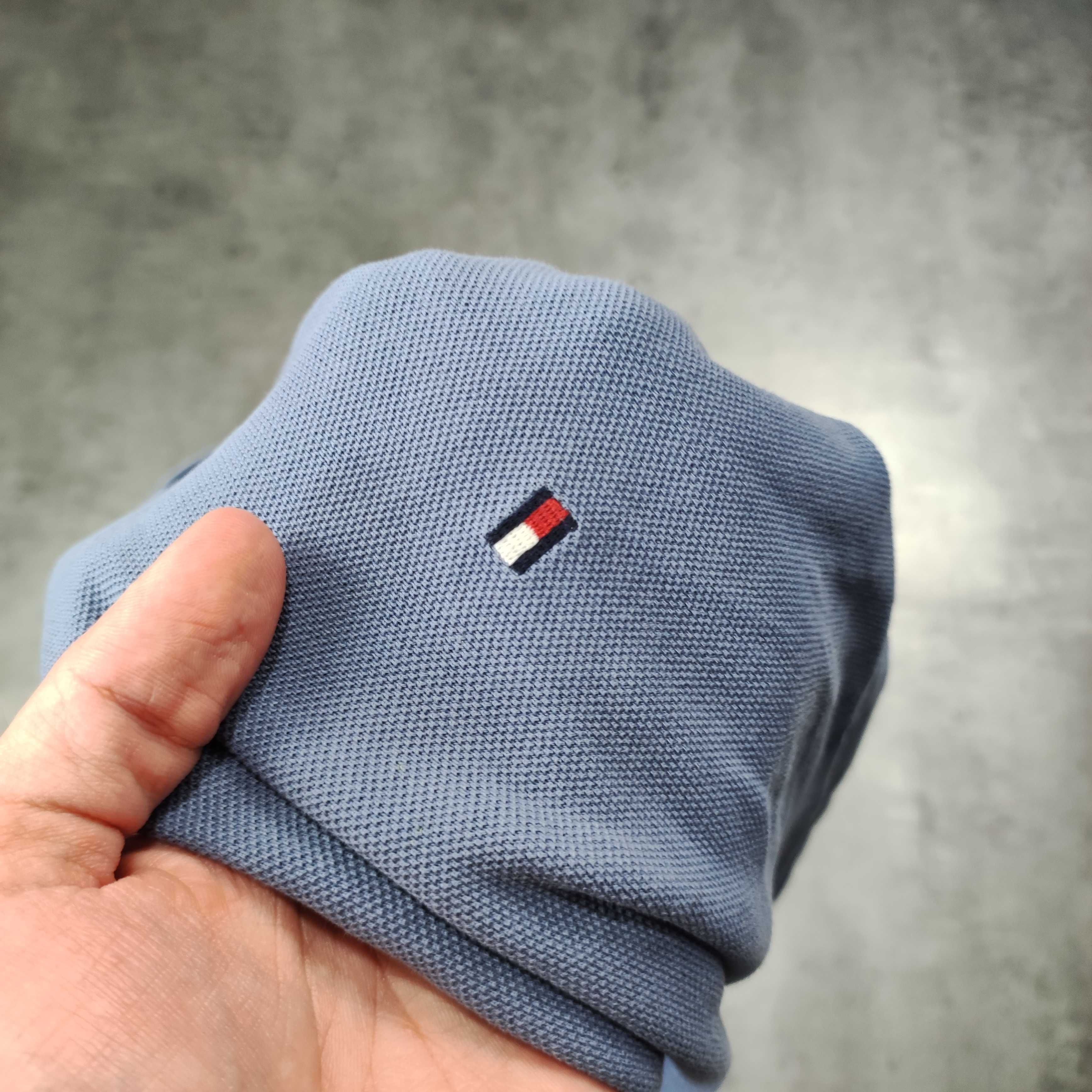 MĘSKA Koszulka POLO Elegancka Błękitna PREMIUM Bawełna Tommy Hilfiger