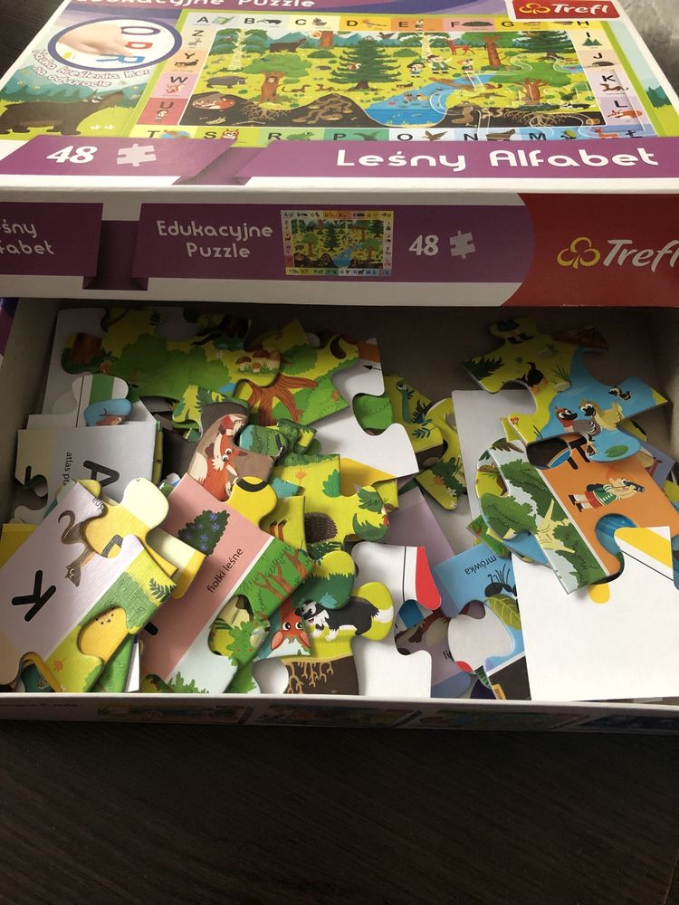 Puzzle las Trefl edukacyjne leśny alfabet