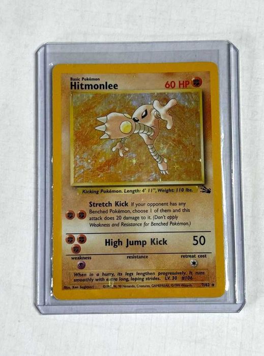 Hitmonlee Holo 7/62 Rara Fossil - Carta Original Pokémon TCG