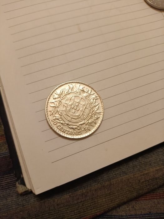 50, centavos,replica  ,república portuguesa,1913