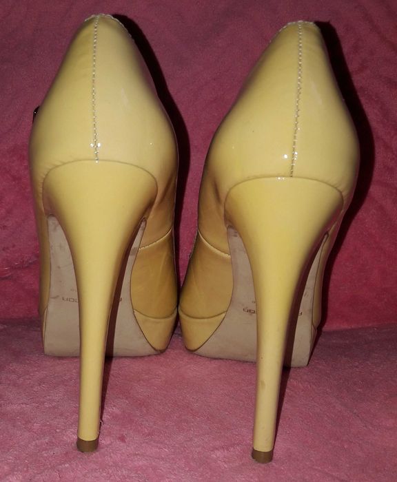 Cytrynowo smietankowe szpilki czółenka Prima Moda 36 open toe